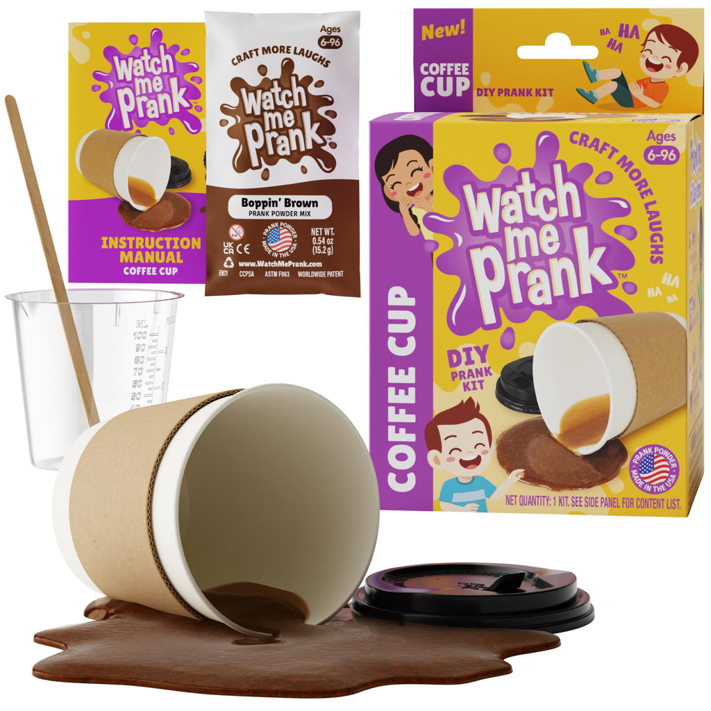 WOWMAZING WatchMePrank Coffee Cup Prank Kit – Realistic Fake Spill Gag Gift