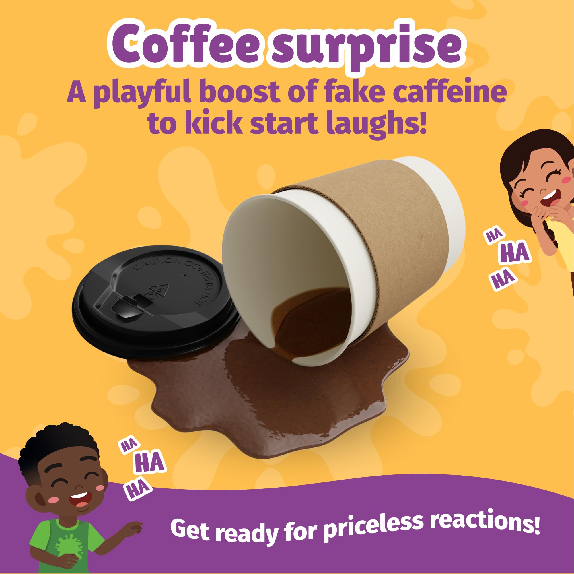 WOWMAZING WatchMePrank Coffee Cup Prank Kit – Realistic Fake Spill Gag Gift