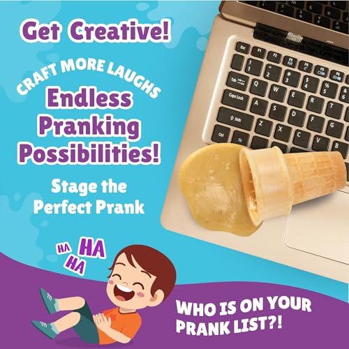 WOWMAZING WatchMePrank Ice Cream Cone & Coffee Cup Prank Kit – Realistic Spill Illusion Set for Kids & Adults