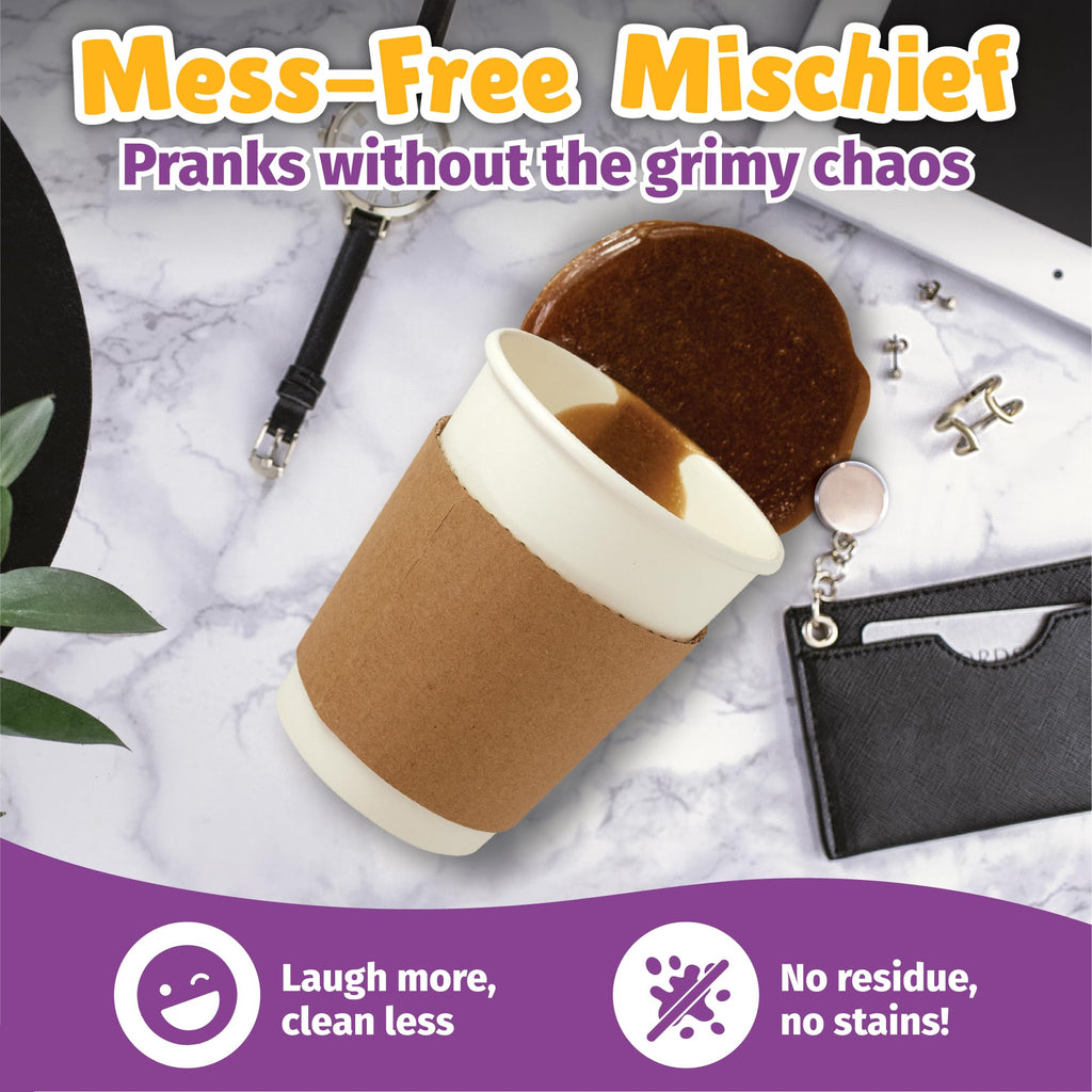 WOWMAZING WatchMePrank Ice Cream Cone & Coffee Cup Prank Kit – Realistic Spill Illusion Set for Kids & Adults