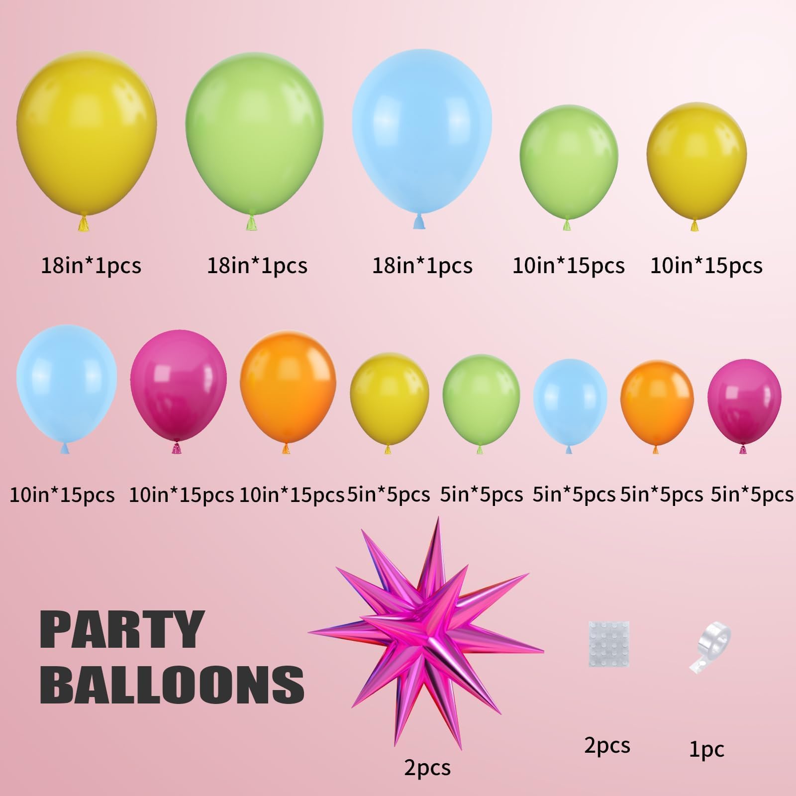 Wpensky Rainbow Balloon Arch Kit - 77 Latex and Foil Balloons for Birthday, Luau, Wedding Decor