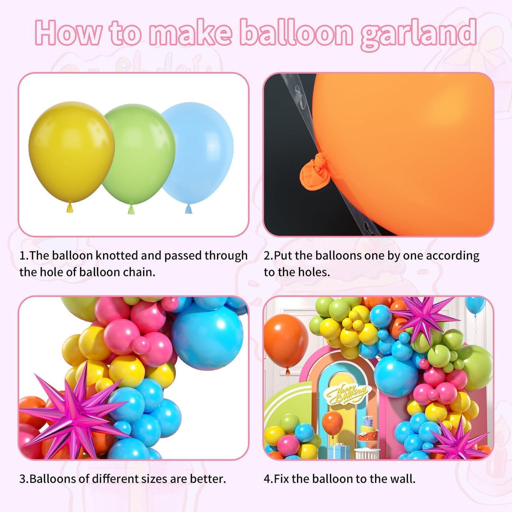 Wpensky Rainbow Balloon Arch Kit - 77 Latex and Foil Balloons for Birthday, Luau, Wedding Decor
