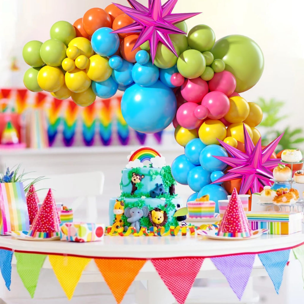 Wpensky Rainbow Balloon Arch Kit - 77 Latex and Foil Balloons for Birthday, Luau, Wedding Decor