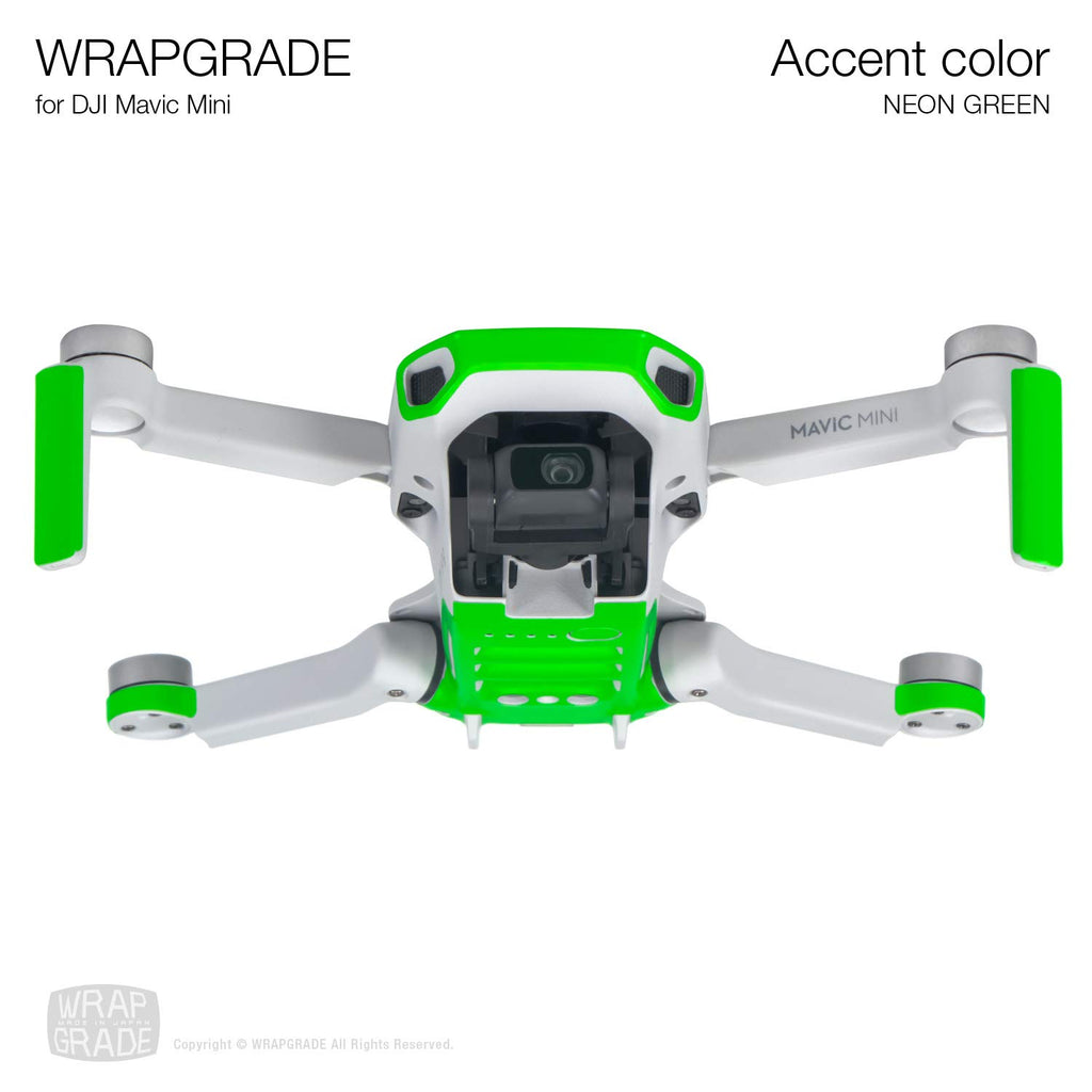Wrapgrade Neon Green Skin for DJI Mavic Mini / Mini 2 SE / Mini 4K – Accent Color