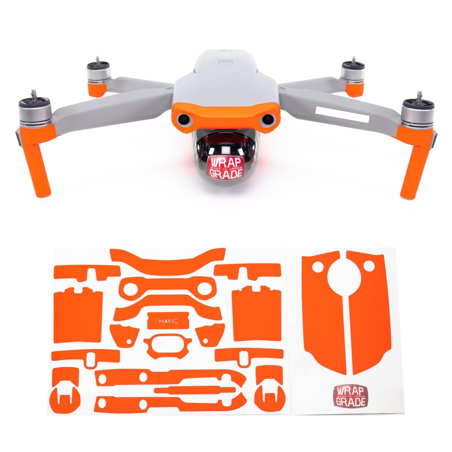 WRAPGRADE Skin for DJI Mavic Air 2 – Neon Orange Accent Vinyl Wrap (Not a Drone)