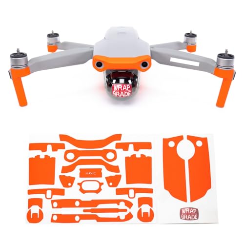 WRAPGRADE Skin for DJI Mavic Air 2 – Neon Orange Accent Vinyl Wrap (Not a Drone)
