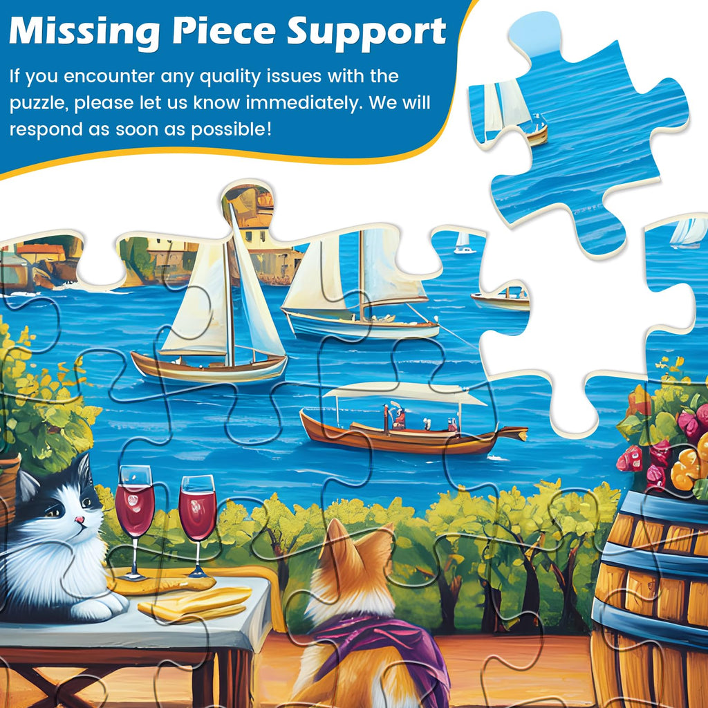 WSCXSC 300 Piece Jigsaw Puzzle Set – 2 Scenes: Winery & Beach – for Adults, Kids, Seniors – Recycled Cardboard