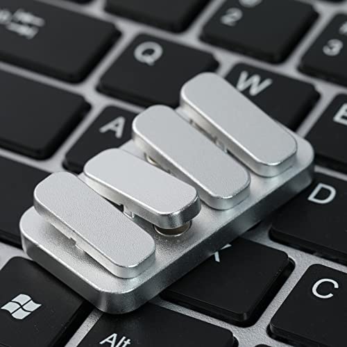 WSHWXY Metal Fidget Slider for Adults - Matte Silver Magnetic EDC Clicker Toy