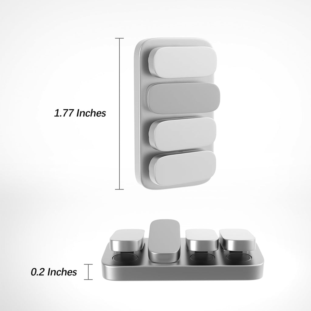 WSHWXY Metal Fidget Slider for Adults - Matte Silver Magnetic EDC Clicker Toy