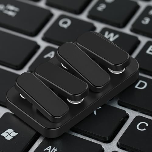 WSHWXY Metal Fidget Slider Matte Black - EDC Magnetic Clicker for Adults
