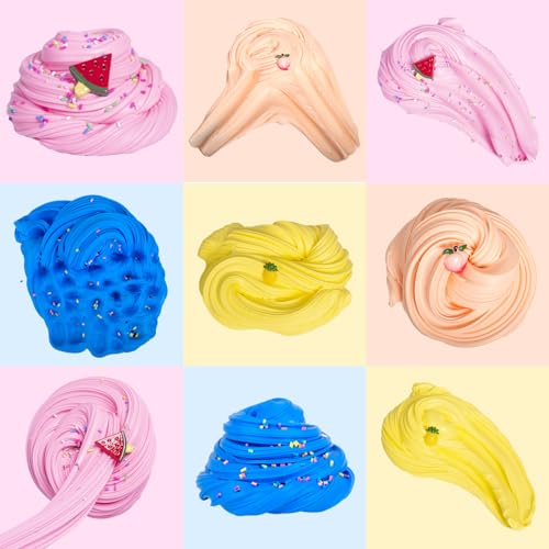 WUHUANIU 6-Pack Scented Butter Slime Kit - Super Soft Non-Sticky, 60ml Each - Party Favor Toy for Kids