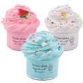 WUHUANIU Scented Slime Kit 3 Pack Butter Slime - Pink Watermelon, White Ice Cream, Sea Blue Coffee - Super Soft Non Sticky DIY Surprise Slime (3x100ml)