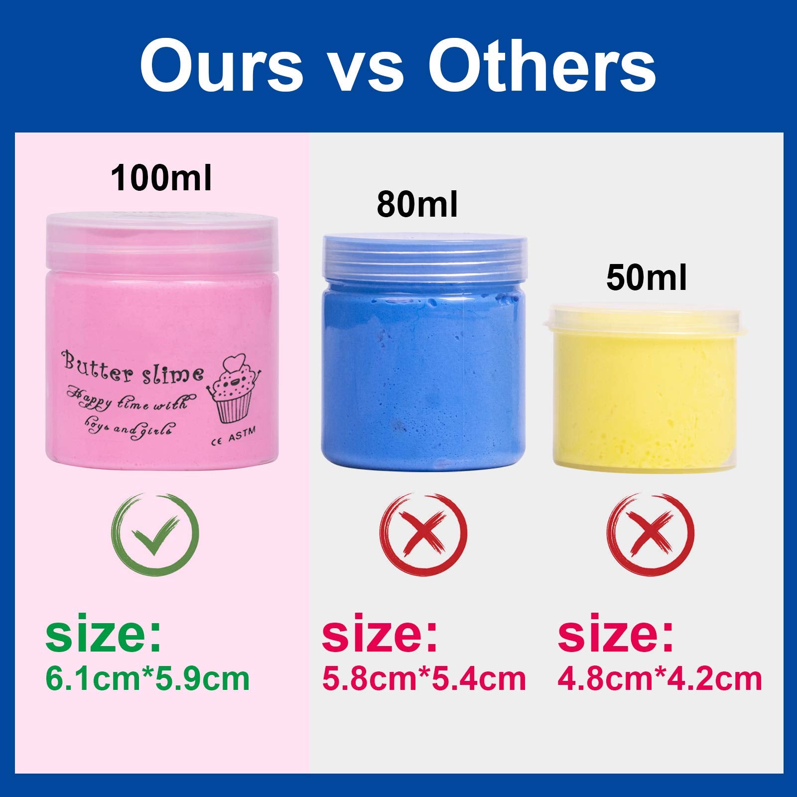 WUHUANIU Scented Slime Kit 3 Pack Butter Slime - Pink Watermelon, White Ice Cream, Sea Blue Coffee - Super Soft Non Sticky DIY Surprise Slime (3x100ml)