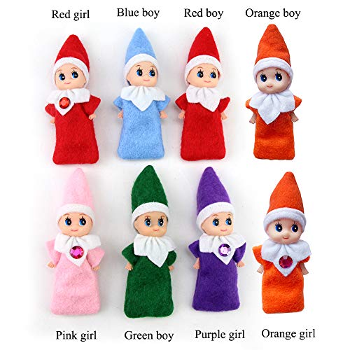 WULEEUPER Blue Baby Elf Doll – 11 cm Tiny Elf for Christmas Decorations and Doll Houses