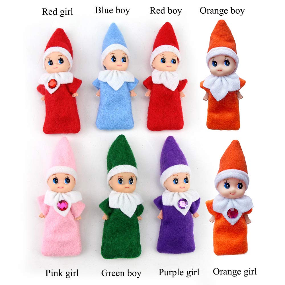 WULEEUPER Purple Girl Tiny Baby Elf Doll – 11 cm Christmas Miniature for Dollhouse or Advent Calendar