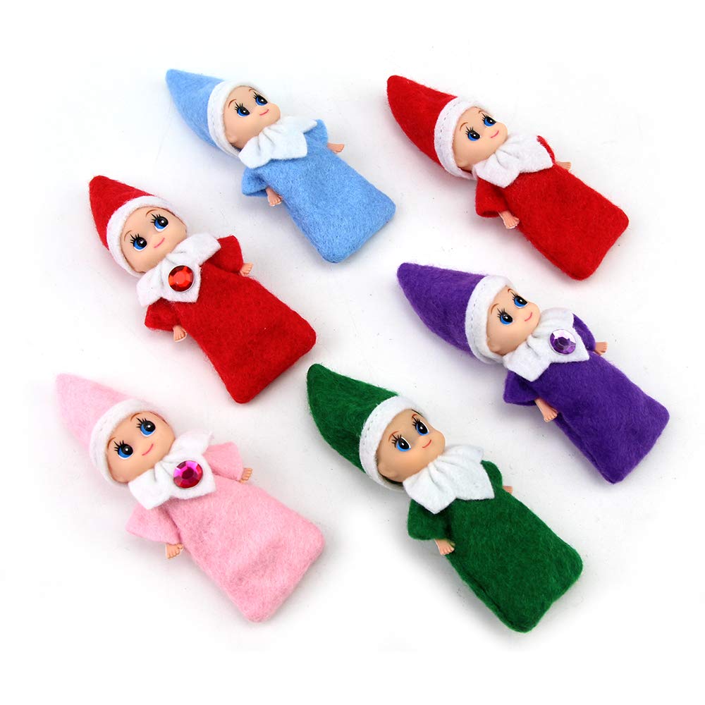 WULEEUPER Tiny Baby Elf Doll (Red Boy) - Mini Christmas Elf Decoration
