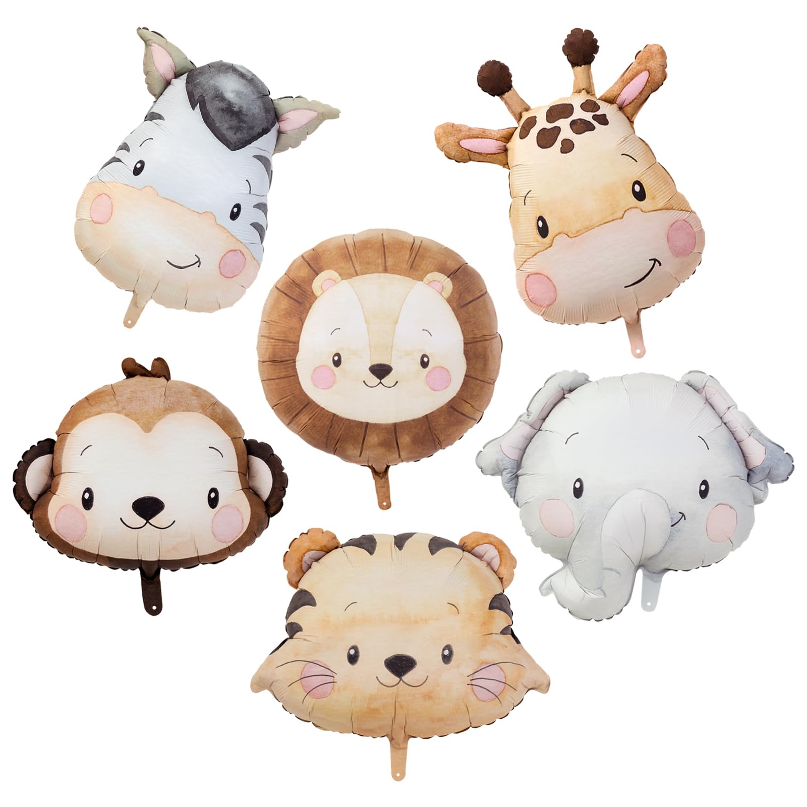 Wuokkig 6-Pack Large Jungle Safari Animal Foil Balloons for Party Decor