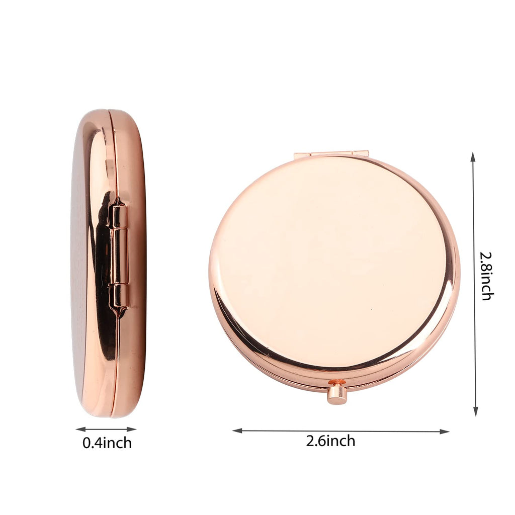 WUSUANED Funny Mahjong Makeup Mirror – Double-Sided Stainless Steel Mirror with Engraved Message, Gift for Mahjong Lovers