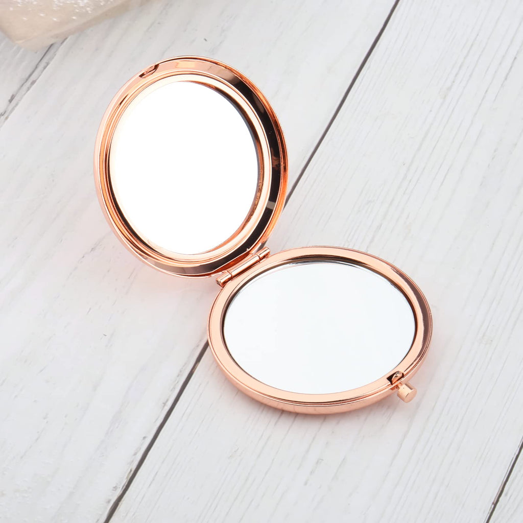 WUSUANED Funny Mahjong Makeup Mirror – Double-Sided Stainless Steel Mirror with Engraved Message, Gift for Mahjong Lovers