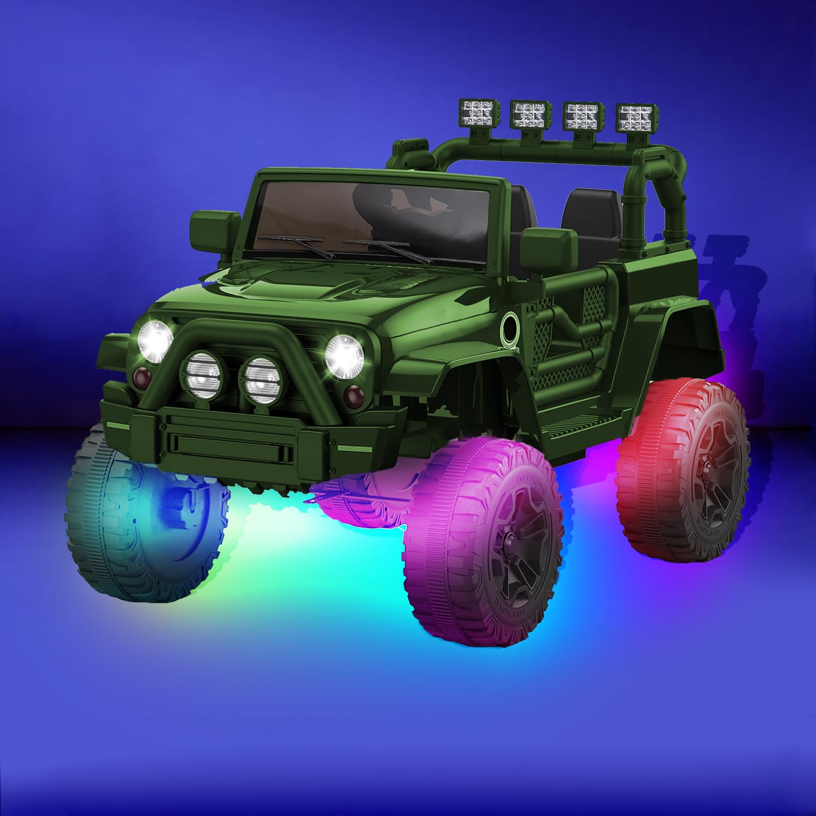 WUYXPG LED Strip Lights for Power Wheels - 50cm Waterproof Underbody Lights for Kids Ride-On Cars, Black Wires