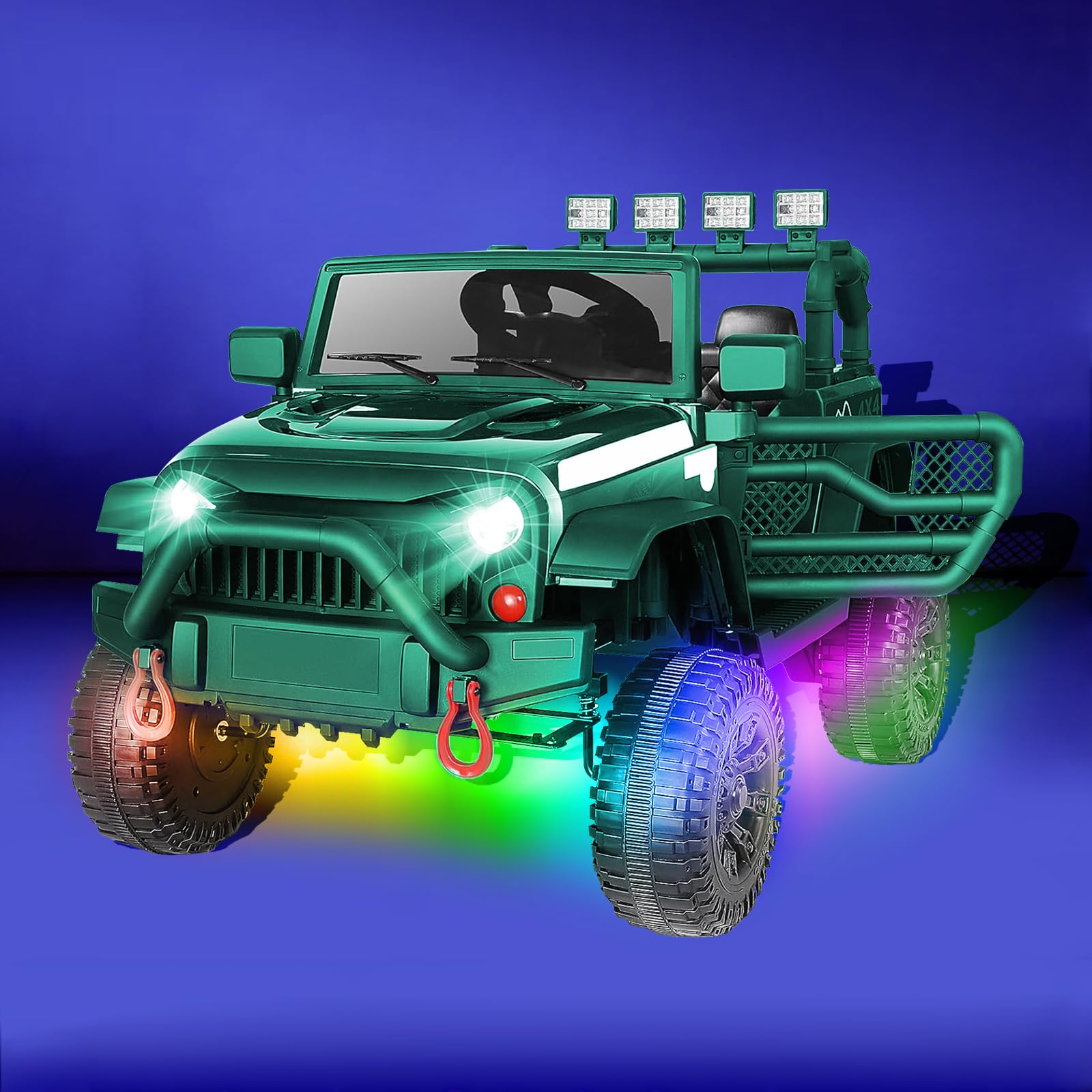 WUYXPG LED Strip Lights for Power Wheels - 50cm Waterproof Underbody Lights for Kids Ride-On Cars, Black Wires