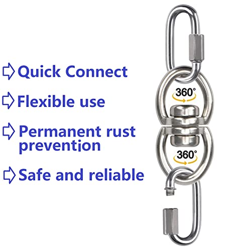 WWFFEN 360° Swivel Hanger – Heavy Duty 1500LB Capacity for Tree Swings, Hammocks, and Climbing Ropes
