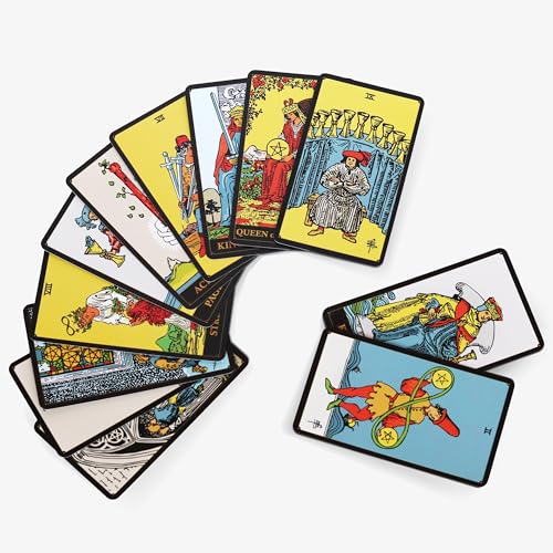 Wyspell Classic Tarot Cards for Beginners - Dark Deck with 400 GSM Cardstock and 100-Page Guide