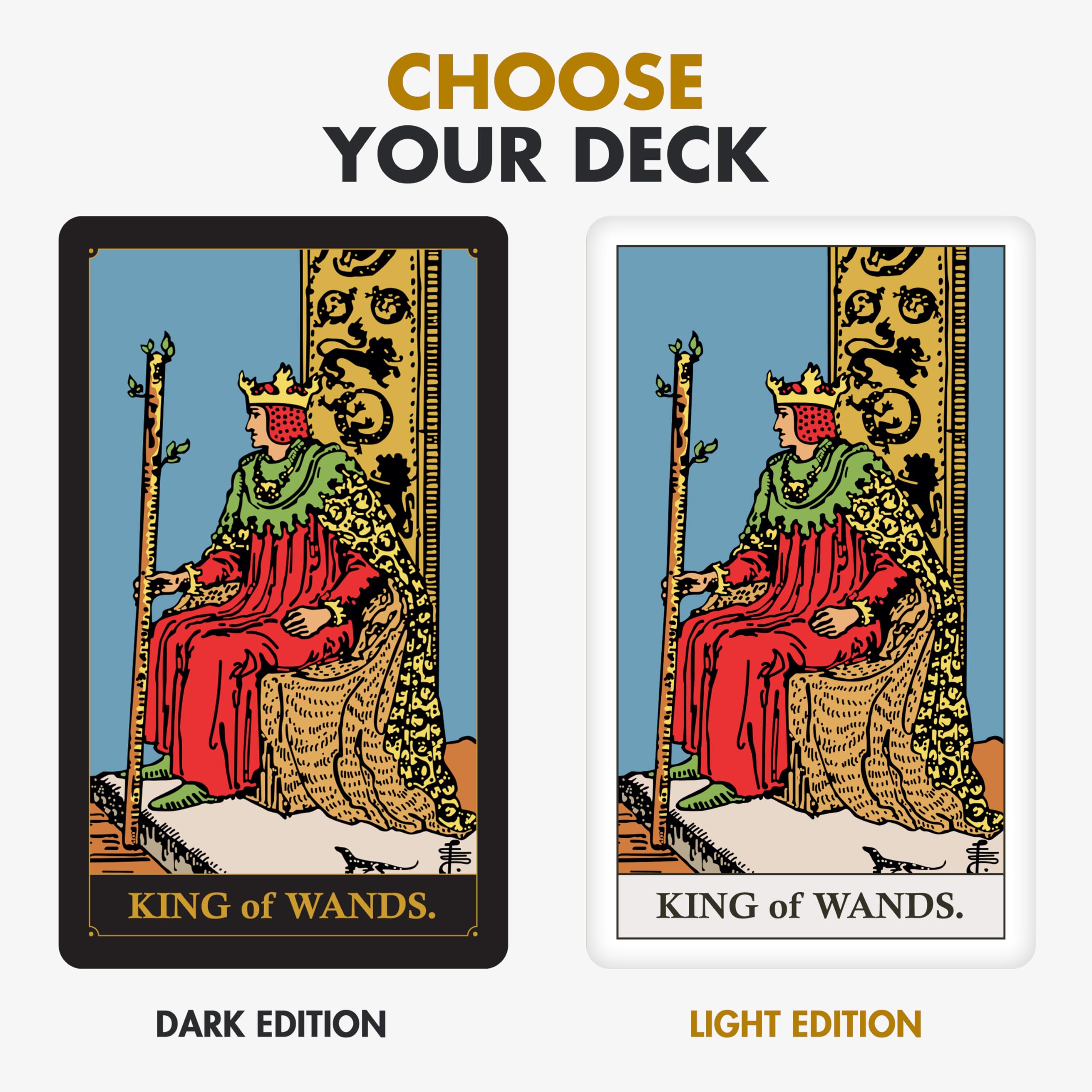 Wyspell Classic Tarot Cards for Beginners - Dark Deck with 400 GSM Cardstock and 100-Page Guide