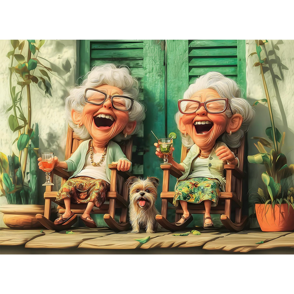 XAPAEG 300-Piece Jigsaw Puzzle for Adults – Cute Grandma Scene with Dog, 20.5×15 in