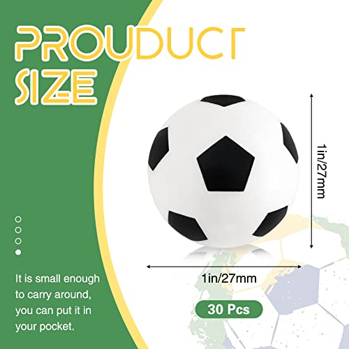 Xeehwb 30-Pack Mini Soccer Bouncy Balls – 27mm Rubber High Bounce Balls for Stress Relief, Party Favors, and Classroom Prizes