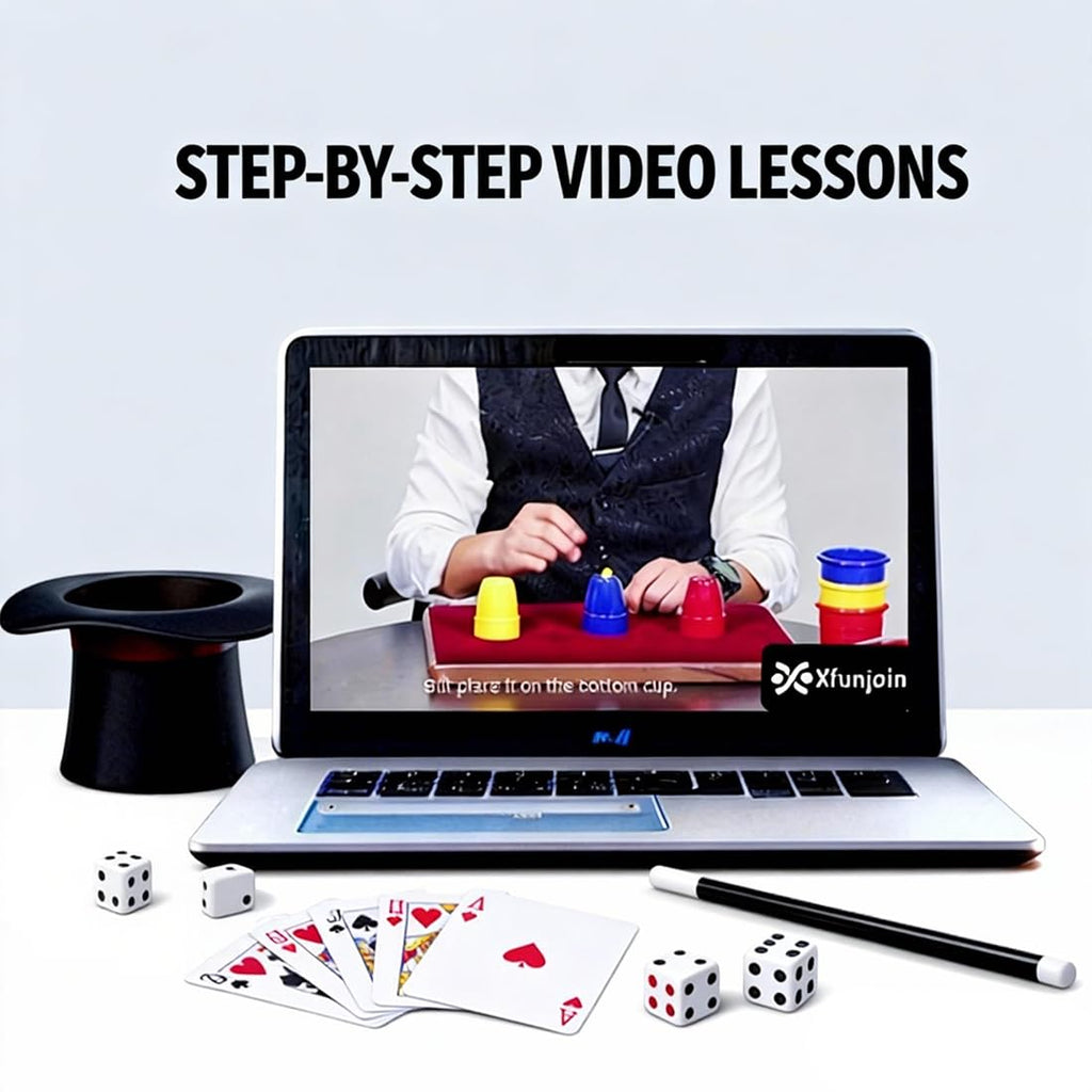 Xfunjoin 6Pcs Magic Trick Set: Stage Performance Kit with Change Bag & Silks | Beginner-Friendly
