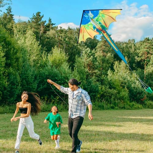 Xida Dragon Kite 55x61 Inch – Easy to Fly for Beginners, Kids, and Adults