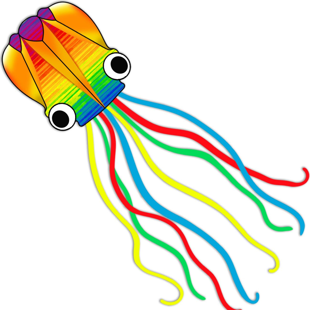Xida Octopus Kite for Kids and Adults – Rainbow Frameless Soft Kite with 200ft Line