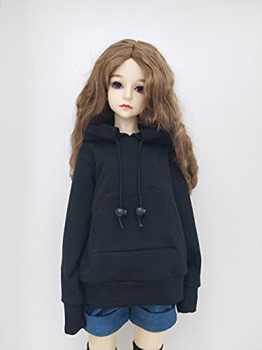 XiDonDon BJD Doll Hoodie – 1/3 1/4 1/6 Scale Top for 26-60 cm Dolls (Black)