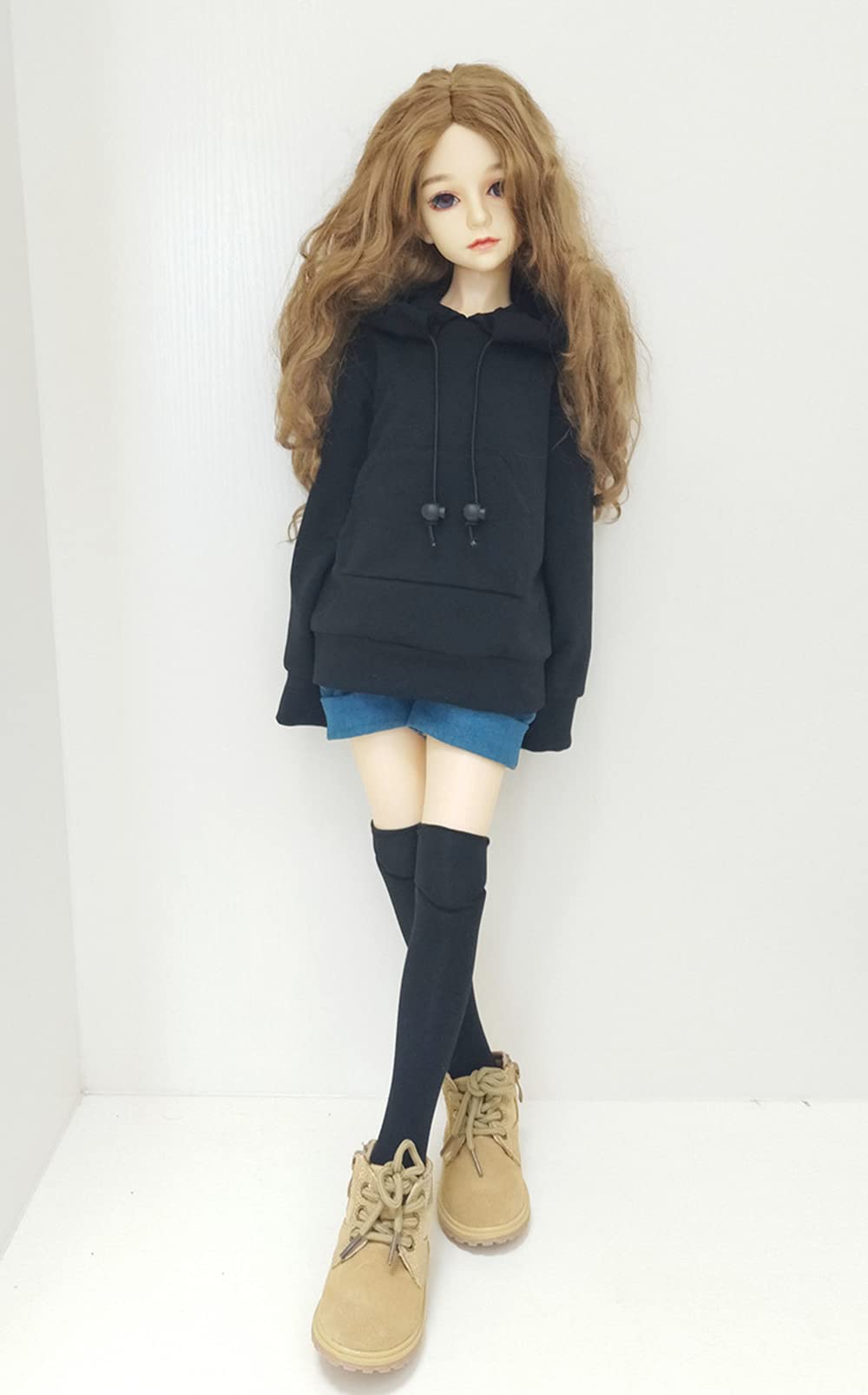 XiDonDon BJD Doll Hoodie Top - 1/3 1/4 1/6 Scale, Black