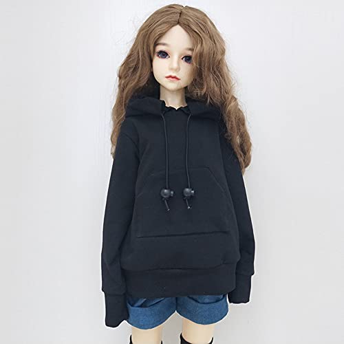 XiDonDon BJD Doll Hoodie Top - 1/3 1/4 1/6 Scale, Black