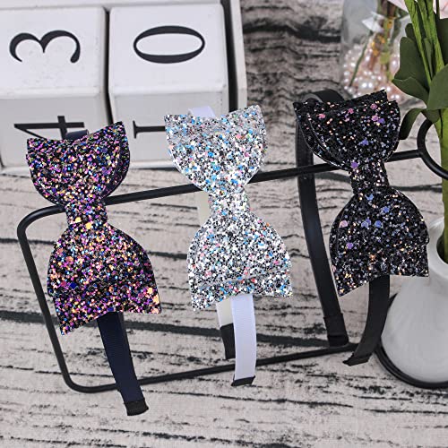 XIMA Glitter Bow Headbands 10-Pack – Sparkly Hair Bands for Girls, Toddlers, Teens