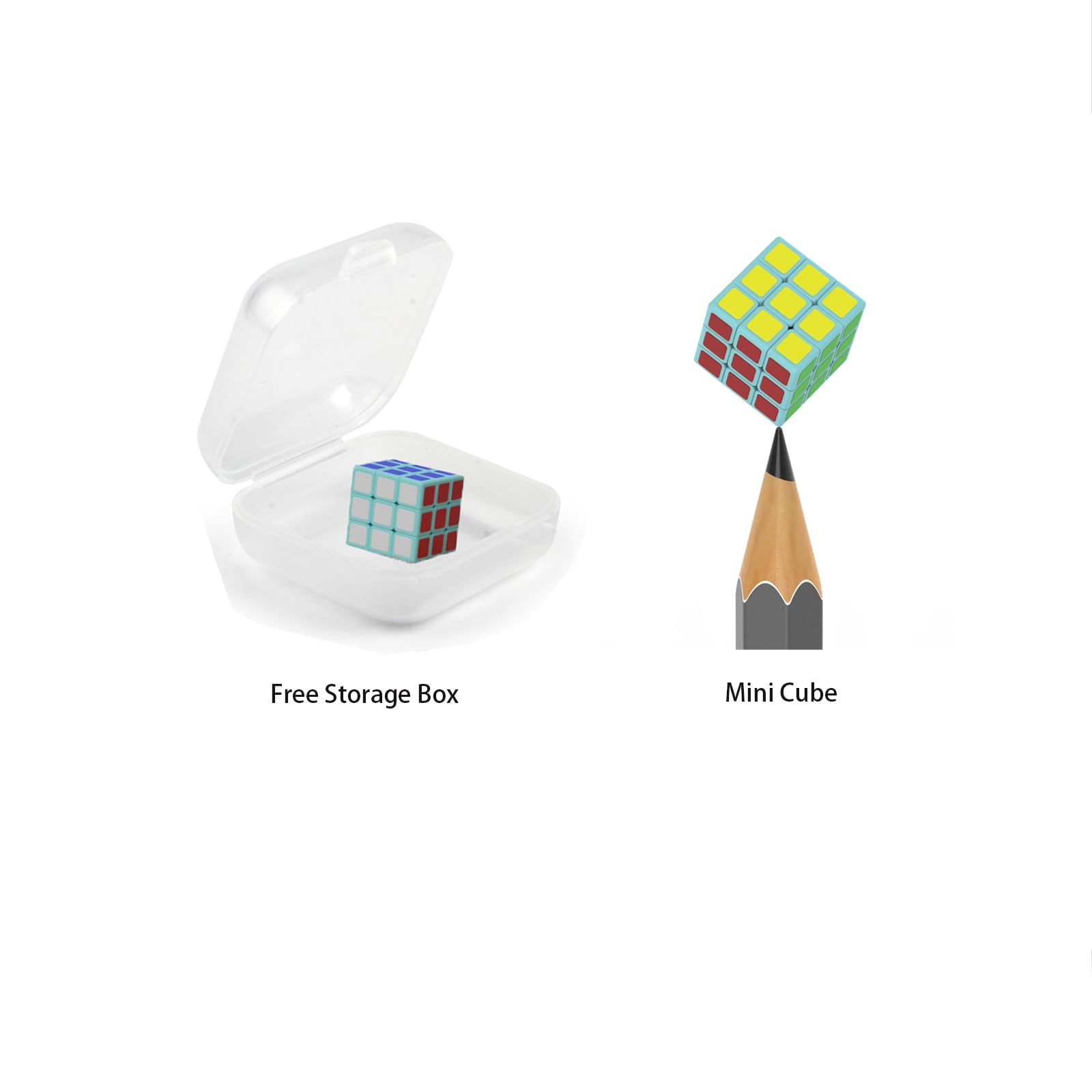 XINGLETOYS Mini 3x3 Cube 1cm - Tiny Magic Puzzle for Kids and Adults (Blue)
