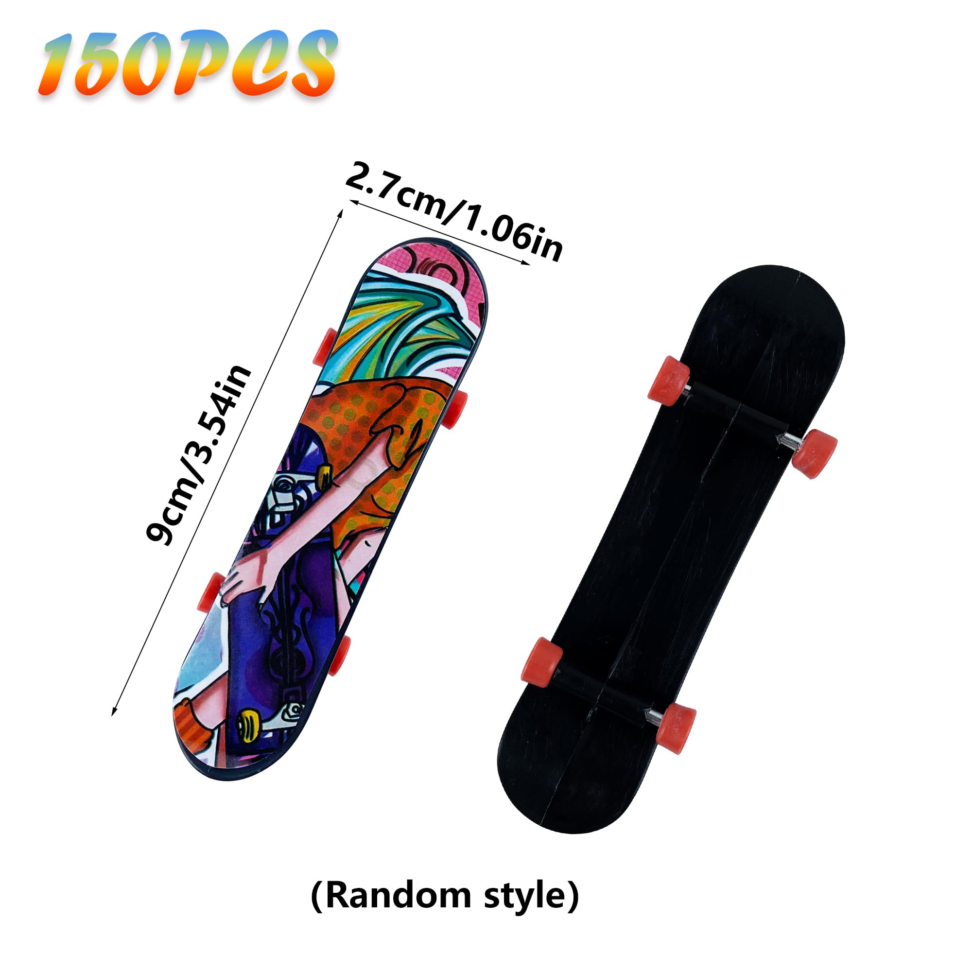 XIPEGPA 100-Pack Mini Finger Skateboards – Plastic Toy Skateboards for Party Favors and Tricks