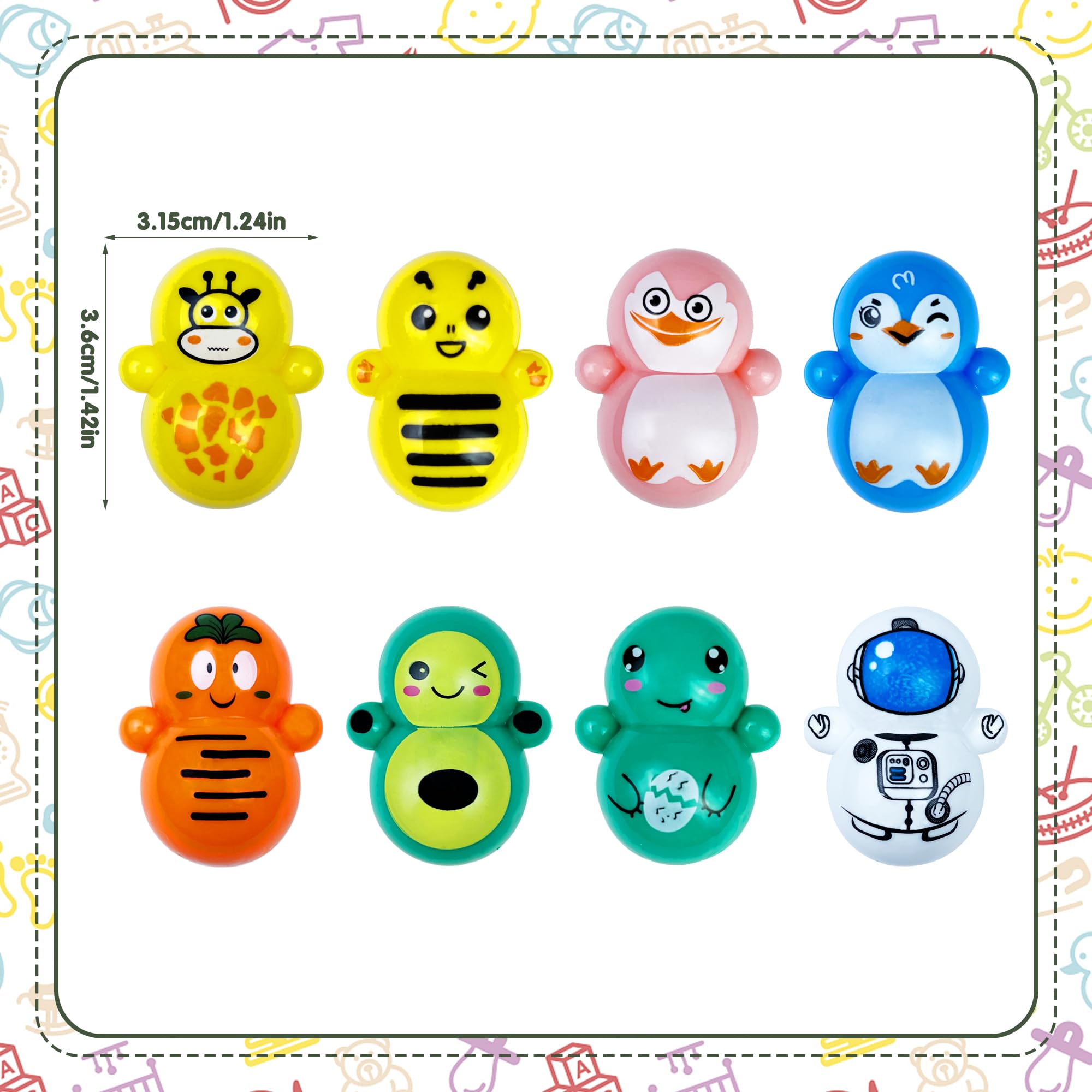 XIPEGPA 150-Piece Mini Tumbler Toys - Assorted Animal and Novelty Designs for Party Favors, Classroom Rewards, Goodie Bags