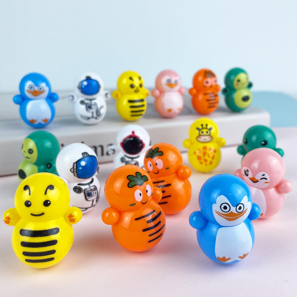 XIPEGPA 150-Piece Mini Tumbler Toys - Assorted Animal and Novelty Designs for Party Favors, Classroom Rewards, Goodie Bags