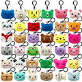 XIPEGPA 36 Assorted Mini Stuffed Animal Keychains – Soft Plush Toys for Goodie Bags, Classroom Rewards, and Easter Egg Fillers