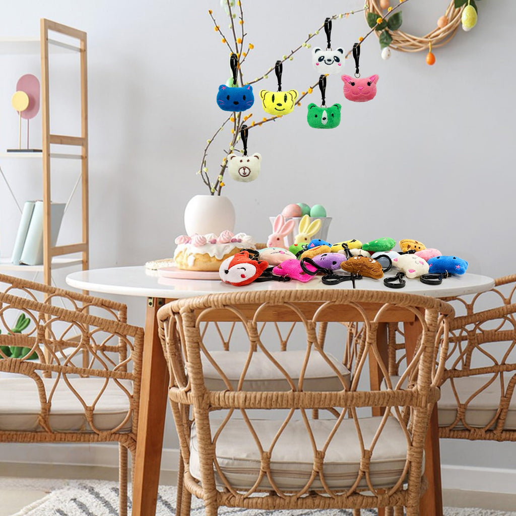 XIPEGPA 36 Assorted Mini Stuffed Animal Keychains – Soft Plush Toys for Goodie Bags, Classroom Rewards, and Easter Egg Fillers