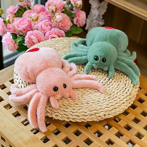 XItbyja 9.8 Inch Halloween Stuffed Spider Plush - Soft Fur Huggable Pillow Toy