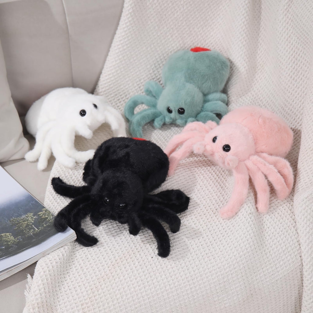 XItbyja 9.8 Inch Halloween Stuffed Spider Plush - Soft Fur Huggable Pillow Toy