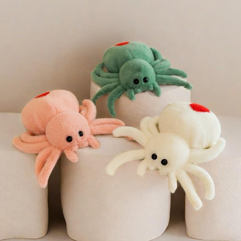 XItbyja 9.8 Inch Halloween Stuffed Spider Plush - Soft Fur Huggable Pillow Toy