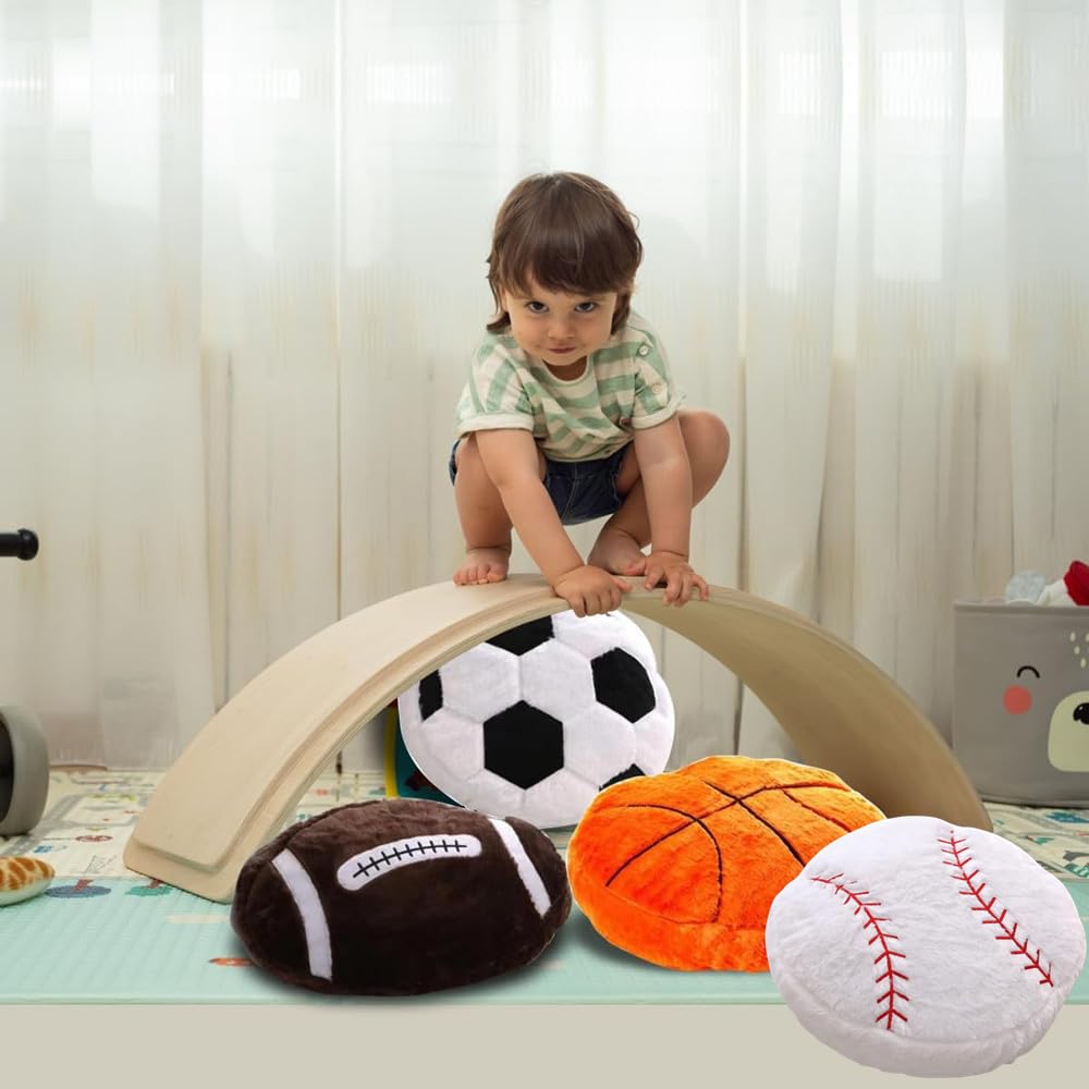 XIYUAN 14-Inch Football Plush Pillow – Soft Stuffed Toy for Kids, Sports Room Decor, and Pet Companion