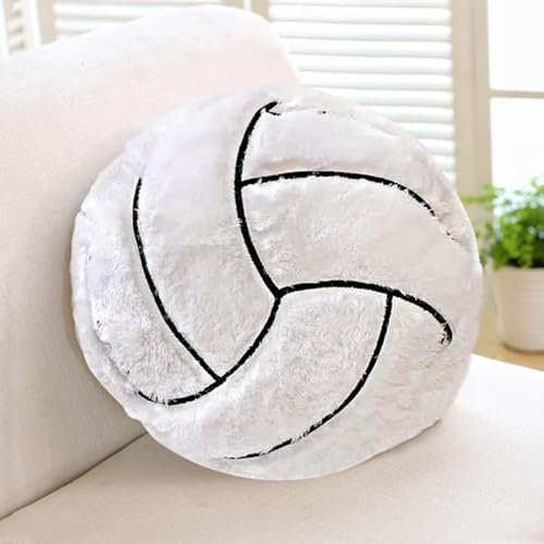 XIYUAN 14-Inch Volleyball Plush Pillow – Soft Stuffed Toy for Sports Room Decor, Couch Cushion, and Gift for Kids