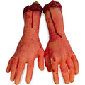 XONOR Halloween Fake Severed Hands - 2-Pack Left & Right, Realistic Bloody Plastic Prop for Haunted House Decor