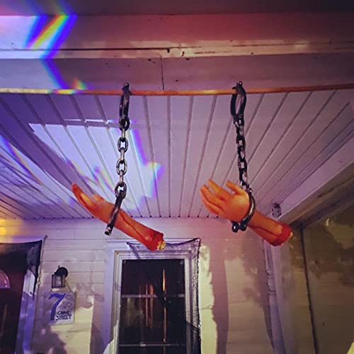 XONOR Halloween Fake Severed Hands - 2-Pack Left & Right, Realistic Bloody Plastic Prop for Haunted House Decor